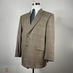 Burberry Mens Sport Coat Multicolor 100% Wool Plaid 2-Button Pockets 46 REG